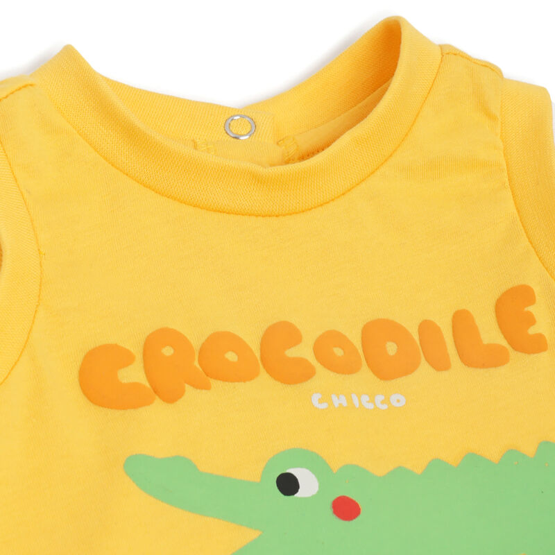 Boys Natural Printed Singlet with Short Pants image number 4